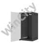Lanberg 10" fali rack szekrény 12U/280X310, üvegajtó, lapraszerelt, fekete