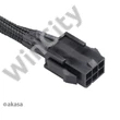 KAB Akasa FLEXA V6 - 6pin VGA tápkábel - 40cm - AK-CBPW07-40BK