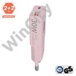 CHG AVAX CH641P NANO SLIM 30W töltő adapter USB-C (PD3.0)+USB-A (QC3.0), rózsaszín
