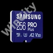 SAMSUNG Memóriakártya, PRO Plus microSDXC kártya 256GB, CLASS 10, UHS-I, U3, V30, A2, + Adapter, R180/W130