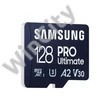 SAMSUNG Memóriakártya, PRO Ultimate microSD with Reader 128GB, Class 10, V30, A2, Grade 3 (U3), R200/W130, +Adapter