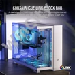 CORSAIR Ház iCUE LINK 6500X RGB, 3x iCUE LINK RX120 RGB Ventilátor, Tápegység nélkül, Edzett Üveg, fehér