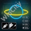 FOREVER LIGHT Neon LED dekorációs lámpa SATURN, ki/be kapcsoló, USB vagy 3xAA 1,5V, 2m kábel,