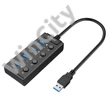 Orico hub USB 3.0, 4x USB (fekete)