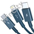 Baseus Superior Series 3 az 1-ben USB-kábel, USB-Micro USB / USB-C / Lightning, 3,5 A, 1,5 m (kék)