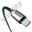 Baseus USB-C – USB-C kábel, tápellátás kijelzővel, 100 W, 1 m (zöld)