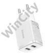 Baseus Compact gyorstöltő, 2x USB, 10.5W (fehér)