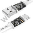 USB és USB-C kábel VFAN Racing X05, 3A, 2m (fehér)