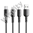 USB és Micro USB kábel VFAN Colorful X11, 3A, 1m (fekete)