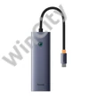 Baseus UltraJoy 4 az 1-ben hub, USB-C 3x + USB 3.0 + RJ45 (szürke)