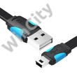 Płaski kabel USB 2.0 A do Mini 5 pinowy Vention VAS-A14-B050 2A 0,5m czarny