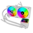 Rampage CPU Water Cooler - INFINITE V240 (Mágneses kijelző, 36,9dB max., 98,54 m3/h; 2x12cm, A-RGB LED, fehér)