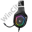 Rampage Fejhallgató - RM-K90 VECTOR (mikrofon, USB, 3,5 Jack, hangerőszabályzó, nagy-párnás, fekete)