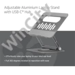 Club 3D Notebook Állvány - CSV-2554 (100W, 4K60Hz HDMI, 3x USB-C, RJ-45, 2x USB-A)