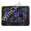 Rampage Notebook Hűtőpad 15,6"-ig - SIXPOWER R9 (fém rács; 6xventi, RGB, 2xUSB-A, kék LED)
