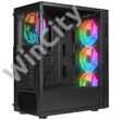 Rampage Számítógépház - PLAID V1 (fekete; üveg; ATX; alsó táp; 4x120mm RGB, 1xUSB3.0 + 2xUSB2.0)