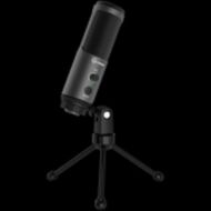 LORGAR Voicer 521, Gaming Microphone, Black, USB condenser mic with Volume Knob, 3.5MM headphonejack, mute button and led indicator, package including 1x F5 Microphone, 1 x 2M type-C USB Cable, 1 xTripod Stand