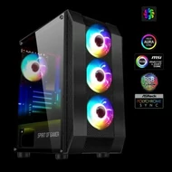 HZS-Spirit of Gamer Rogue VI RGB fekete ablakos táp nélküli ház