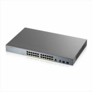 ZYXEL Switch 24x1000Mbps (24xPOE) + 2xGigabit kombó SFP Menedzselhető Rackes, GS1350-26HP-EU0101F