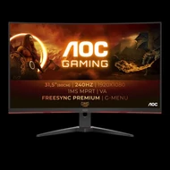 AOC Ívelt Gaming 240Hz VA monitor 31.5" C32G2ZE/BK, 1920x1080, 16:9, 300cd/m2, 1ms, 2xHDMI/DisplayPort