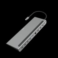HAMA 200100, USB TYPE-C 10 IN 1 DOKKOLÓ ADAPTER (4x USB-A, 2x HDMI, DP, LAN, USB-C, PD)