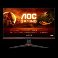 AOC Gaming 165Hz VA monitor 27" 27G2SAE/BK, 1ms, 1920x1080, 16:9, 350cd/m2, 1ms, 2xHDMI/DisplayPort/VGA, hangszóró