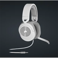 CORSAIR Vezetékes Headset, HS55 Gaming, Ultrakönnyű, Jack dugós, fehér