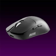 AVAX Vezeték Nélküli Egér - LW03 PRO PAW3395 Tri-mode 8k lightweight Gamer, fekete
