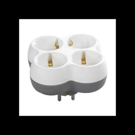 ORNO, OR-AE-13240(GS), 4x2P+E 4-es elosztó, 230V, 16A, IP20, 99,4X99,4X58,5mm, Fehér/Szürke