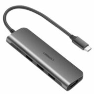 UGREEN 5 az 1-ben USB-C HDMI 4K adapter, 3x USB 3.0, USB-C (szürke)