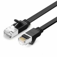 UGREEN NW101 Lapos hálózati kábel fém dugókkal, Ethernet RJ45, Cat.6, UTP, 10m (fekete)