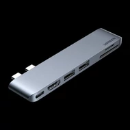 UGREEN CM380 6 az 1-ben USB-C adapter MacBook Air/Pro készülékekhez (szürke)