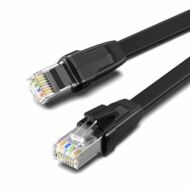 UGREEN NW134 Lapos hálózati kábel fém csatlakozókkal, Ethernet RJ45, Cat.8, U/FTP, 2m (fekete)