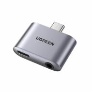 UGREEN CM231 USB-C USB-C + 3,5 mm-es csatlakozó adapter  (szürke)