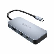 Orico Hub adapter 6 az 1-ben HDMI 4K + 3x USB 3.0 + RJ45 + USB-C PD 100W