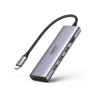 UGREEN CM511 5 az 1-ben USB-C adapter, 3 USB 3.0 + HDMI + TF/SD (szürke)