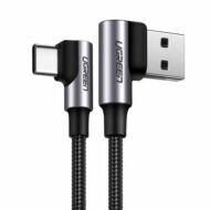 UGREEN US176 USB-A USB-C ferde kábel, 3A, 0,5m (fekete)