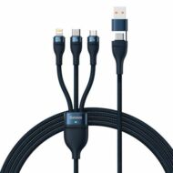 Baseus Flash Series 2, 3 az 1-ben USB kábel, USB-C / Micro USB / Lightning, 100W, 1.2m (kék)