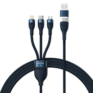 Baseus Flash Series 2, 3 az 1-ben USB kábel, USB-C / Micro USB / Lightning, 100W, 1.2m (kék)