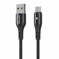 USB és USB-C kábel Vipfan Colorful X13, 3A, 1.2m (fekete)