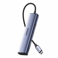 UGREEN CM475 USB-C 3x USB 3.0 adapter, RJ45, USB-C PD (szürke)