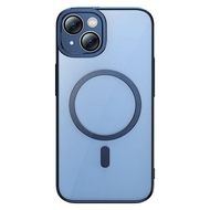 Baseus Glitter iPhone 14 Plus Átlátszó mágneses tok és üvegfólia (kék)