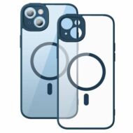 Baseus Frame iPhone 14 Plus Átlátszó mágneses tok és üvegfólia (kék)
