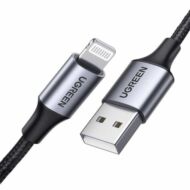 UGREEN 2.4A US199 Lightning  USB-A kábel, 1.5m (fekete)