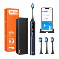 Sonic toothbrush with app, tips set, travel case and toothbrush holder S3 (navy blue)
