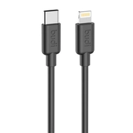 USB-C to Lightning cable Budi 230TL, 20W, 1.2m, (black)