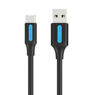 Cable USB-A 2.0 to USB-C Vention COKBD 3A 0,5m (black)