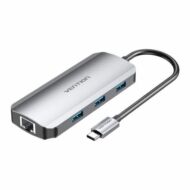 USB-C to HDMI Docking Station, 3x USB 3.0, RJ45, PD 0.15m Vention TOHHB (gray)