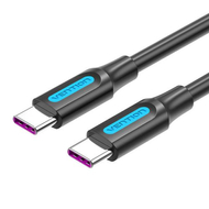 USB-C 2.0 Cable Vention COTBG 5A, PD 100W, 1.5m Black PVC