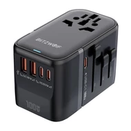 BlitzWolf BW-TA2 5 az 1-ben utazós adapter 2xUSB PD+2xC QC+C GaN, 100W